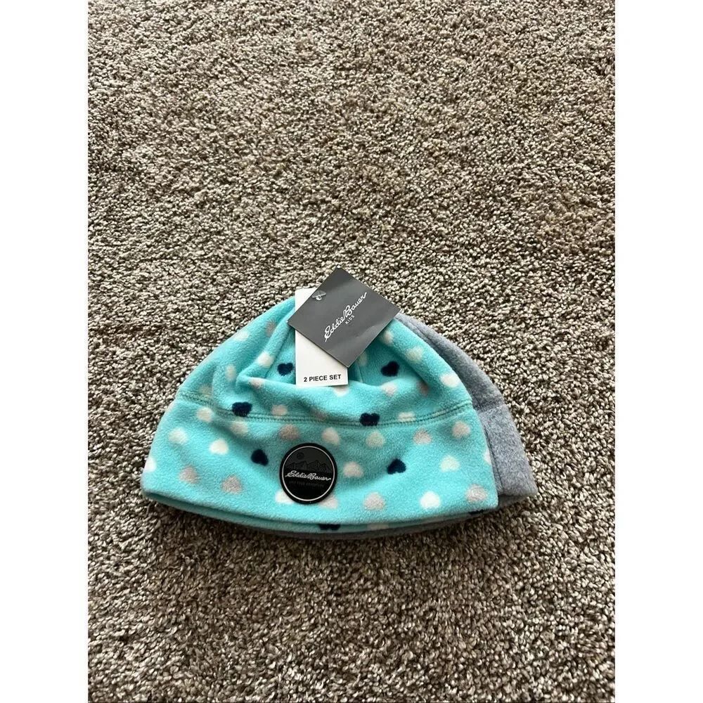 Eddie Bauer Kids Fleece Hat Set NEW Size S/M